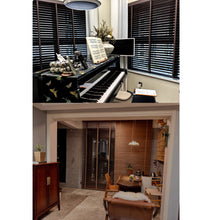 Load image into Gallery viewer, 100% Genuine Hardwood Venetian Blinds | Solid Wood Window Slats with Customizable Color Cloth Tapes & Decorative Straps