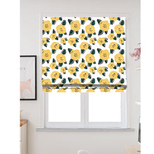 Load image into Gallery viewer, Botanical Yellow Flower Motif Window Roman Shade