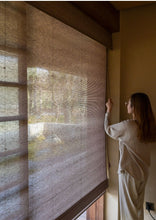 Load image into Gallery viewer, Flax Bamboo Blend Light Filtering Roman Style Window Roller Shade
