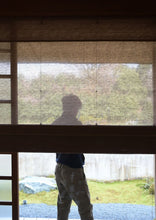 Load image into Gallery viewer, Flax Bamboo Blend Light Filtering Roman Style Window Roller Shade