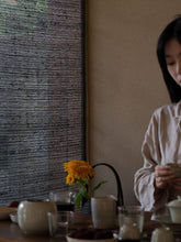 Load image into Gallery viewer, Natural Flax and Copper Light Filtering Roman Style Window Roller Shade