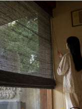 Load image into Gallery viewer, Natural Flax and Copper Light Filtering Roman Style Window Roller Shade