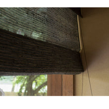 Load image into Gallery viewer, Natural Flax and Copper Light Filtering Roman Style Window Roller Shade
