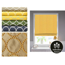 Load image into Gallery viewer, Linen Circle Dot Embroidery Roman Shade