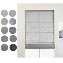 Load image into Gallery viewer, Shade of Gray Linen Window Roman Shade