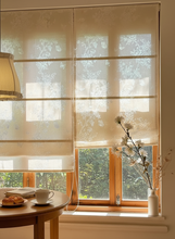 Load image into Gallery viewer, Sheer Botanical Butterfly Light Filtering Transparent Window Roman Shade