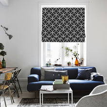Load image into Gallery viewer, Black and White Geometry Window Roman Shade