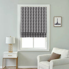 Load image into Gallery viewer, Contemporary Black and White Ethnic Pattern Window Roman Shade