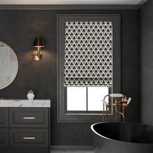 Load image into Gallery viewer, Black and White Modern Minimalist Triangles Window Roman Shade