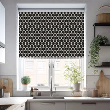 Load image into Gallery viewer, Modern Minimalist Black and White Hexagons Geometry Window Roller Shade