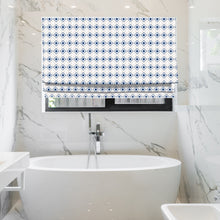 Load image into Gallery viewer, Blue Diamond Mosaic Geometry Window Roman Shade