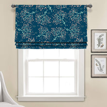 Load image into Gallery viewer, Midnight Blossom Faux Roman Shade Valance