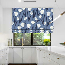 Load image into Gallery viewer, Blue Blossom Whisper Window Roman Shade