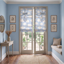 Load image into Gallery viewer, Dreamscape Blue Sky Clouds Ribbon Bows Valance Window Roman Shade