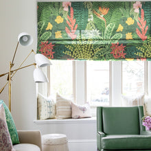 Load image into Gallery viewer, Green Garden Plant Print Fabric Window Roman Shade