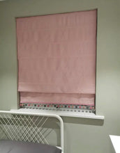 Load image into Gallery viewer, Pink Theme Nursery Princess Boho Theme Linen Window Roman Shade