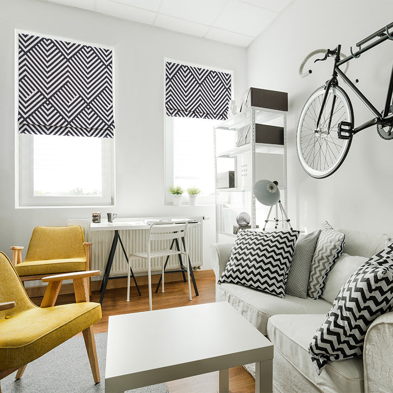 Seamless Geometric Contemporary Window Roman Shade