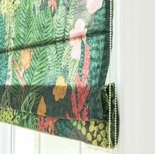 Load image into Gallery viewer, Green Garden Plant Print Fabric Window Roman Shade