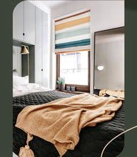 Load image into Gallery viewer, Midcentury Boho Striped Brush Window Roman Shade