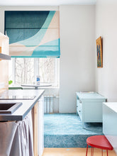 Load image into Gallery viewer, Abstract Blue Indigo Painting Navy Theme Linen Window Roman Shade