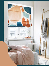 Load image into Gallery viewer, Abstract Colorful Art Organic Shape Linen Window Roman Shade