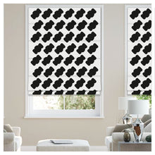 Load image into Gallery viewer, Black & White Seamless Pattern Print Window Roman Shade