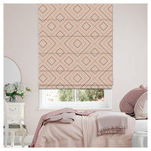 Load image into Gallery viewer, Mid Century Geometric Pattern Print Window Roman Shade