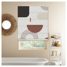 Load image into Gallery viewer, Mid Century Modern Boho Geometric Window Roman Shade