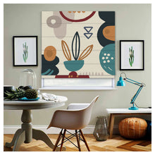 Load image into Gallery viewer, Mid Century Boho Geometric Nature Abstract Window Roman Shade