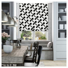 Load image into Gallery viewer, Black & White Seamless Pattern Print Window Roman Shade