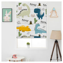 Load image into Gallery viewer, Dinosaur Nursery Pattern Print Window Roman Shade