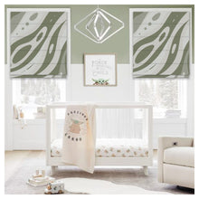 Load image into Gallery viewer, Nursery Flat Hand Painted Wavy Pattern Print Window Roman Shade