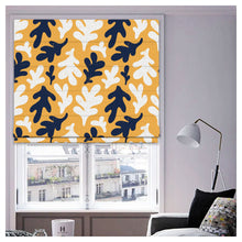 Load image into Gallery viewer, Leaf Shape in Yellow Window Roman Shade