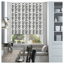 Load image into Gallery viewer, Black and White Seamless Pattern Window Roman Shade