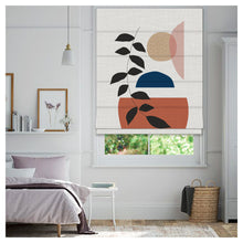 Load image into Gallery viewer, Modern Boho Organic Tropical Leaf Abstract Window Roman Shade