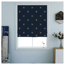 Load image into Gallery viewer, Nordic Cross in Navy Print Roman Shade