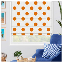 Load image into Gallery viewer, Watercolor Orange Polka Dots Pattern Scandinavian Print Window Roman Shade