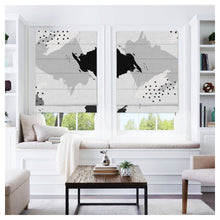 Load image into Gallery viewer, Black & White Abstract Scandinavian Print Window Roman Shade