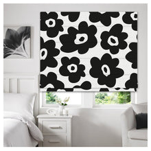 Load image into Gallery viewer, Black & White Hand Drawn Flora Pattern Print Window Roman Shade