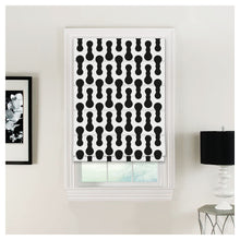 Load image into Gallery viewer, Black & White Seamless Pattern Print Window Roman Shade