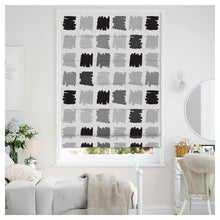 Load image into Gallery viewer, Black and White Square Nordic Scandinavian Window Roman Shade