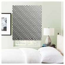 Load image into Gallery viewer, Black And White Geometric Wavy Pattern Window Roman Shade