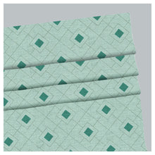 Load image into Gallery viewer, Mid Century Geometric Pattern Print Turquoise Window Roman Shade