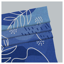 Load image into Gallery viewer, Abstract Organic Leaf Pattern Blue Print Window Roman Shade