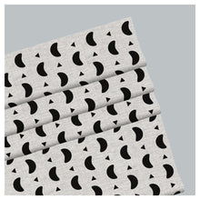 Load image into Gallery viewer, Black and White Crescent Moon Window Roman Shade