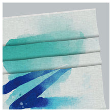 Load image into Gallery viewer, Blue and Teal Watercolor Painting Window Roman Shade
