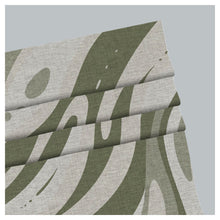 Load image into Gallery viewer, Nursery Flat Hand Painted Wavy Pattern Print Window Roman Shade