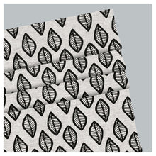 Load image into Gallery viewer, Black and White Monochrome Doodle Leaf Window Roman Shade