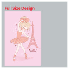 Load image into Gallery viewer, Ballerina in Eiffel Tower Nursery Window Roman Shade