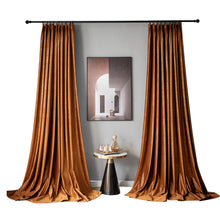 Load image into Gallery viewer, Royal Velvet with Gold Accents Window Curtains Drapery